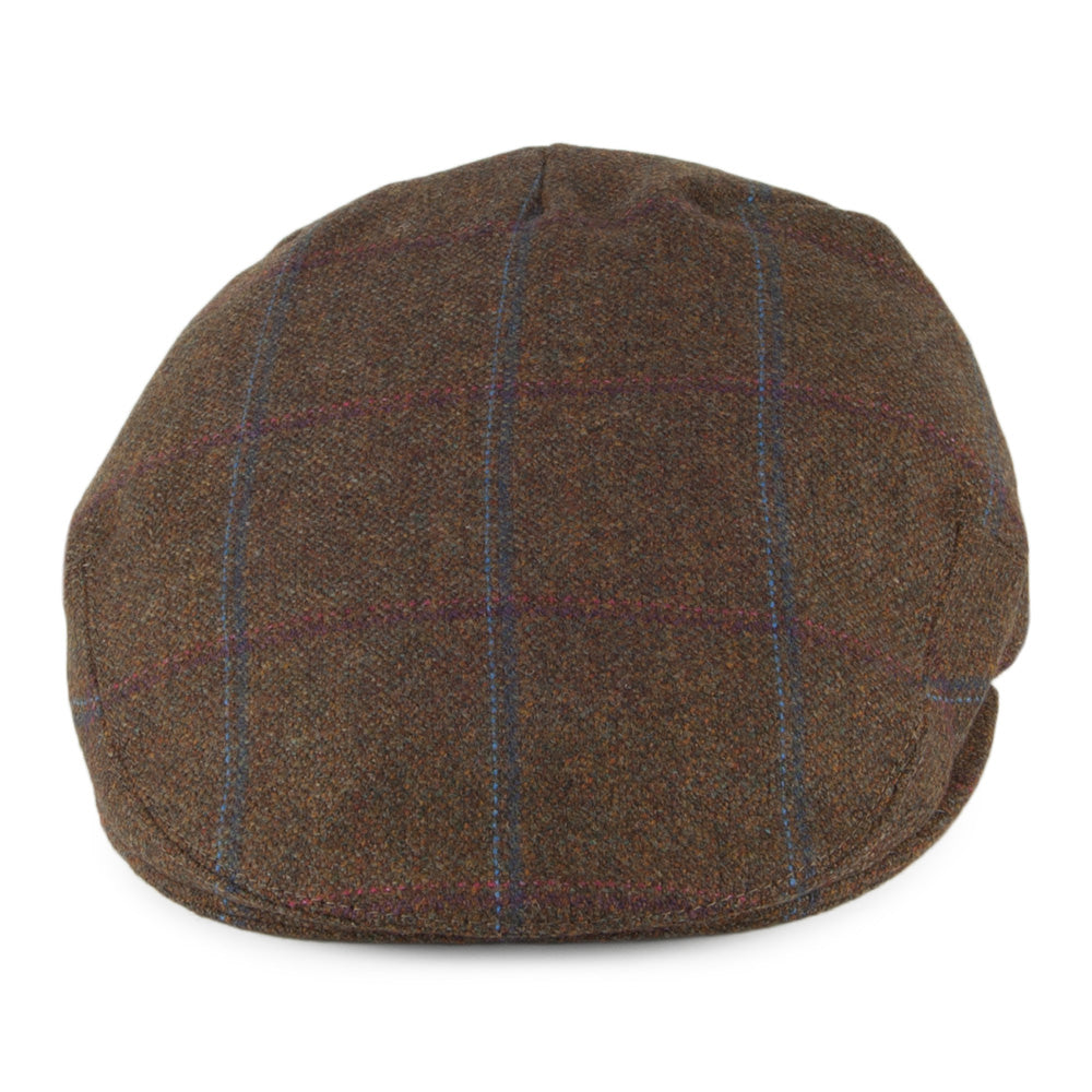 Casquette Plate en Tweed Saxon Kinloch olive OLNEY