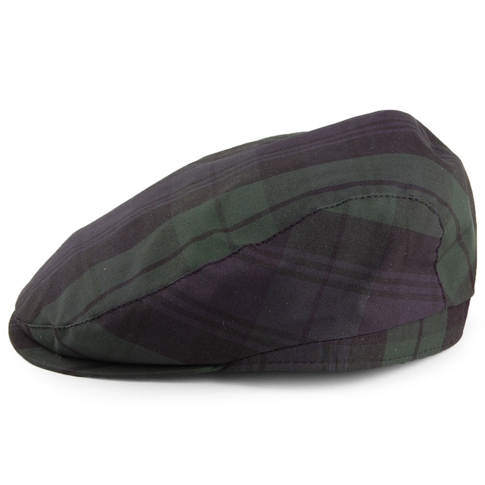 Casquette Plate en Coton Ciré British Millerain bleu marine-vert CITY SPORT