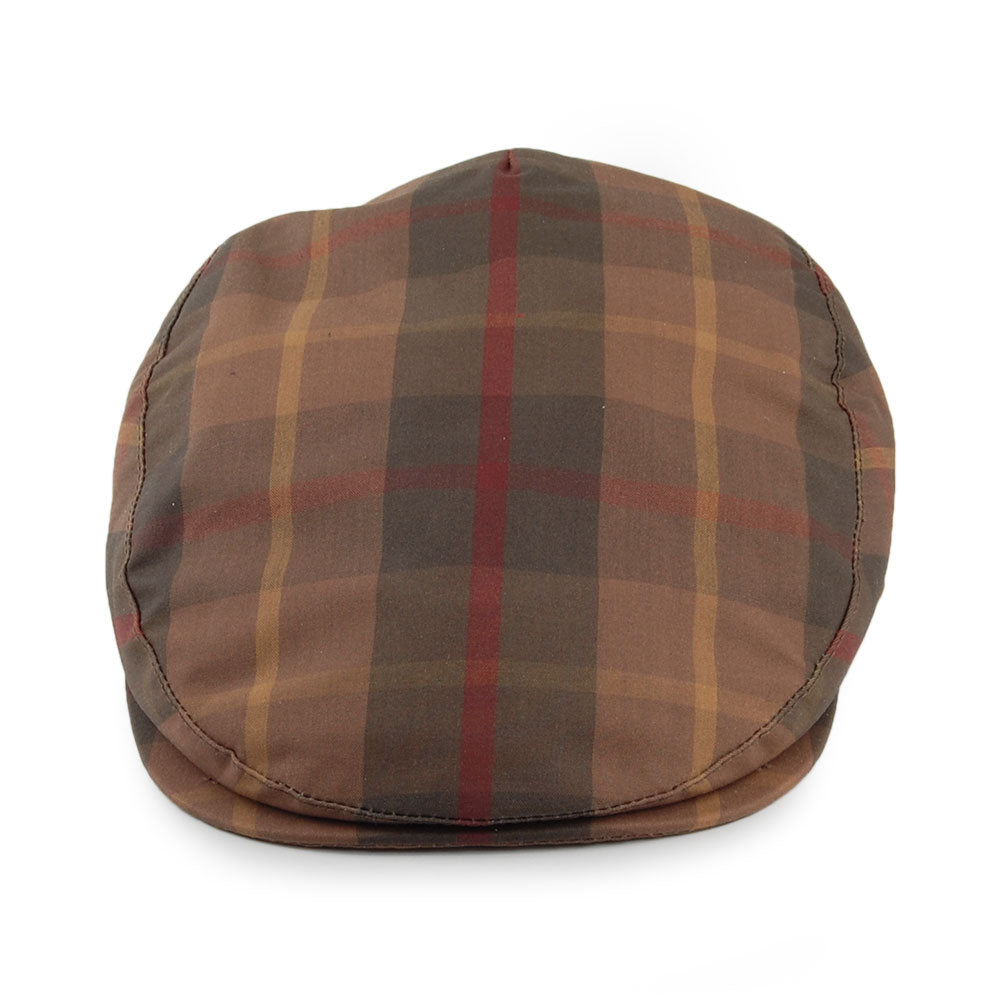 Casquette Plate en Coton Ciré British Millerain marron-olive CITY SPORT