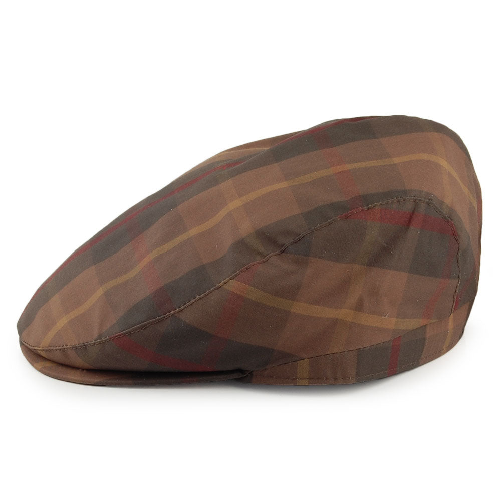 Casquette Plate en Coton Ciré British Millerain marron-olive CITY SPORT