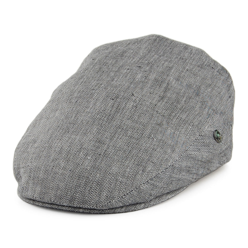 Casquette Plate en Lin à Petits Chevrons noir CITY SPORT