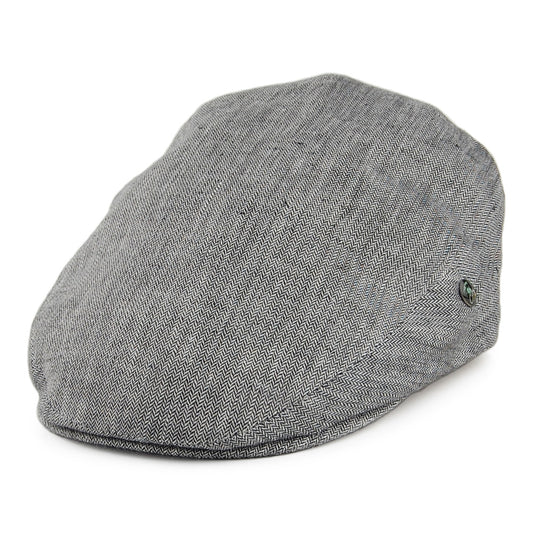 Casquette Plate en Lin à Petits Chevrons noir CITY SPORT