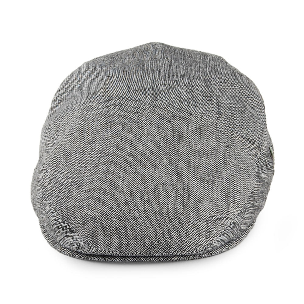 Casquette Plate en Lin à Petits Chevrons noir CITY SPORT