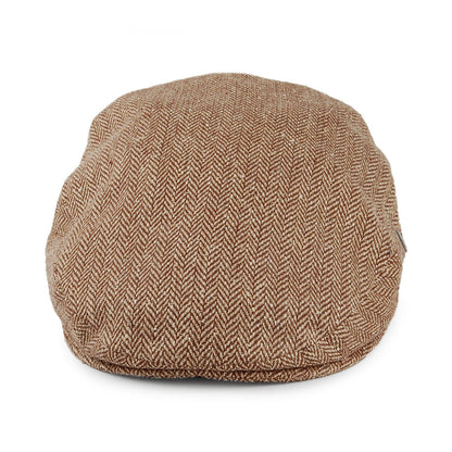 Casquette Plate en Pure Soie à Chevrons marron-beige sable CITY SPORT