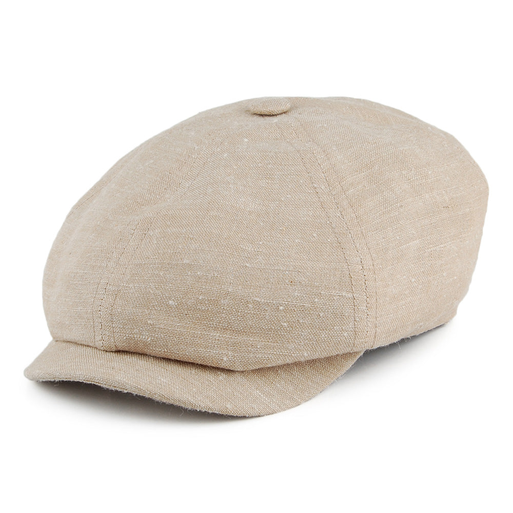 Casquette Gavroche à 6 Pans En Lin et Soie naturel STETSON