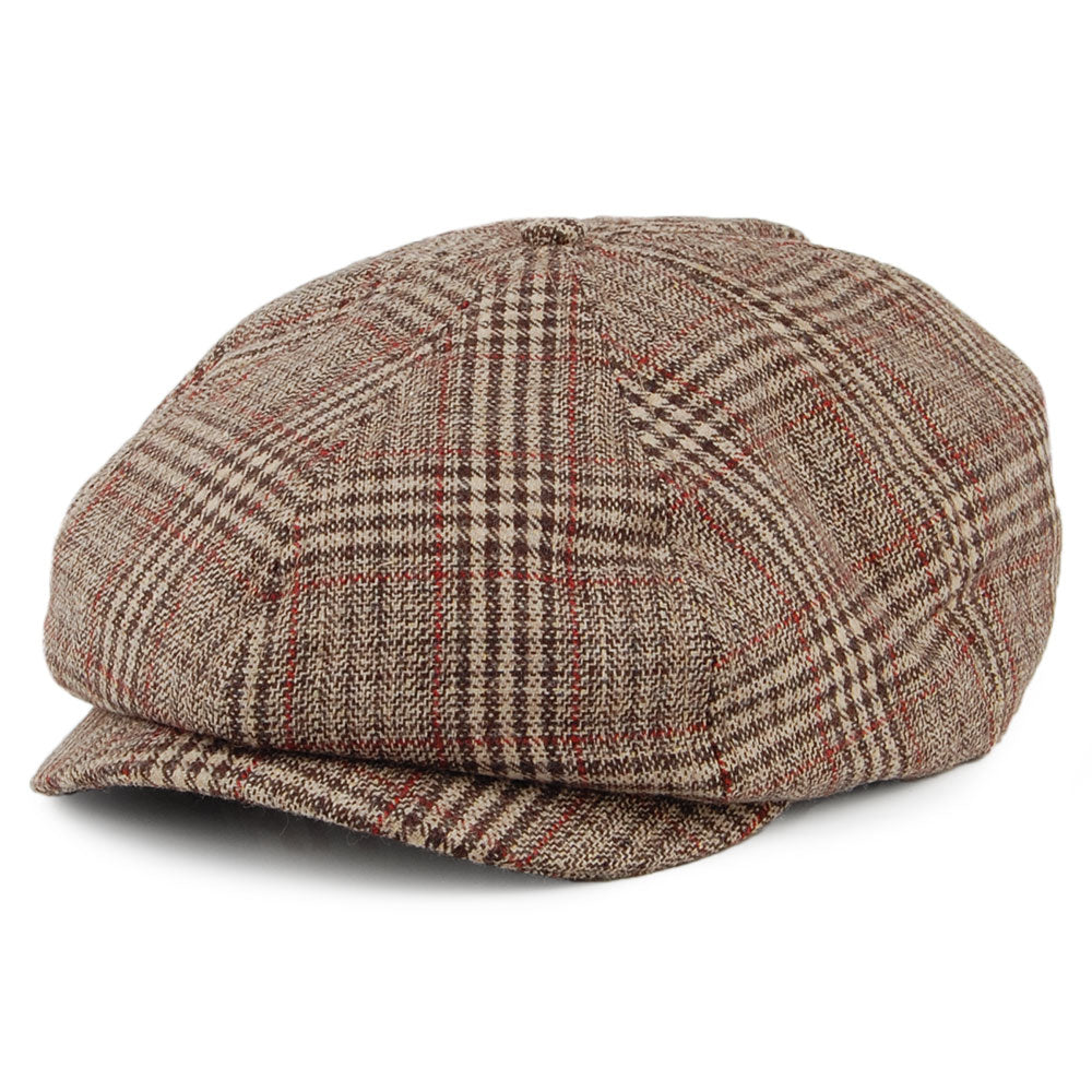 Casquette Gavroche à Carreaux Brood II khaki-marron BRIXTON