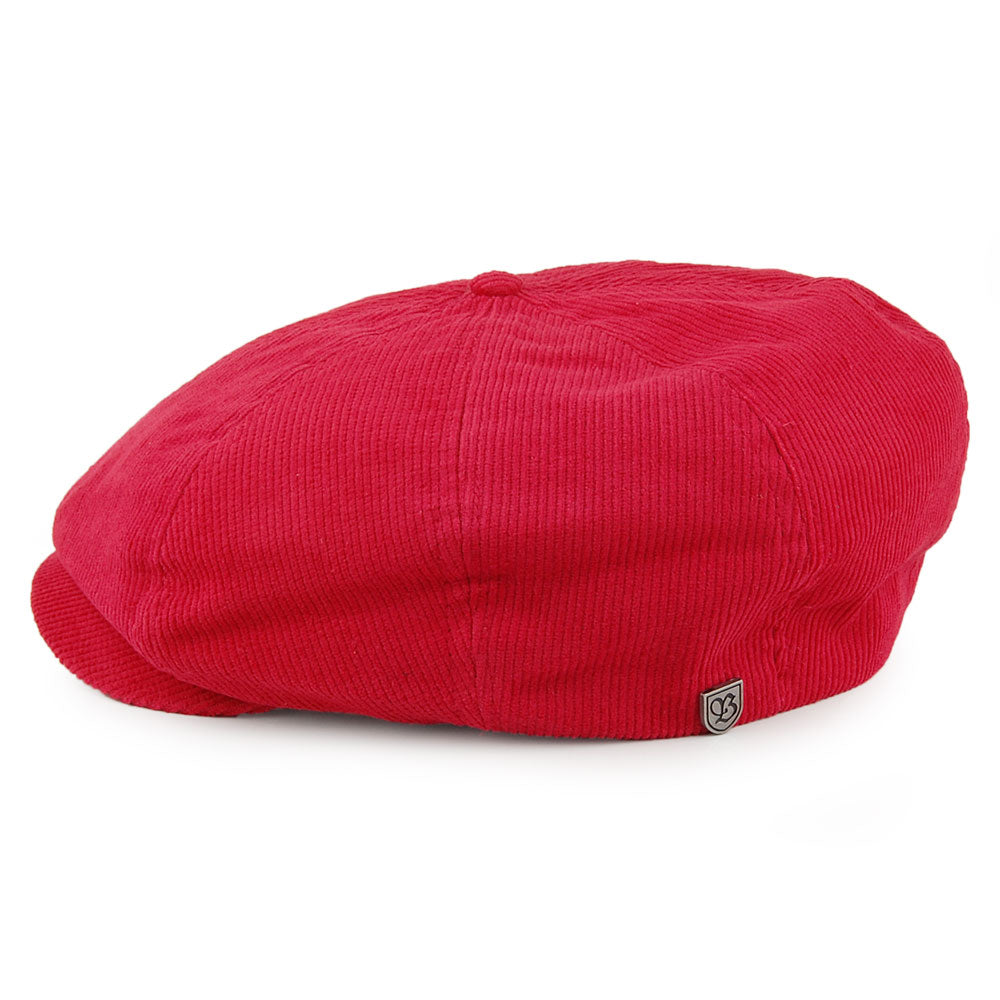 Casquette Gavroche en Velours Brood rouge cerise BRIXTON