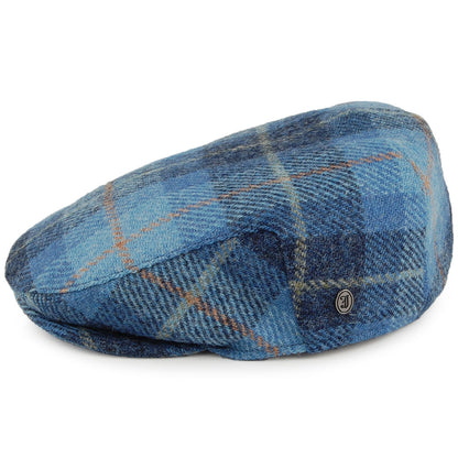 Casquette Plate en HARRIS TWEED Bay River bleu-bleu marine JAXON & JAMES
