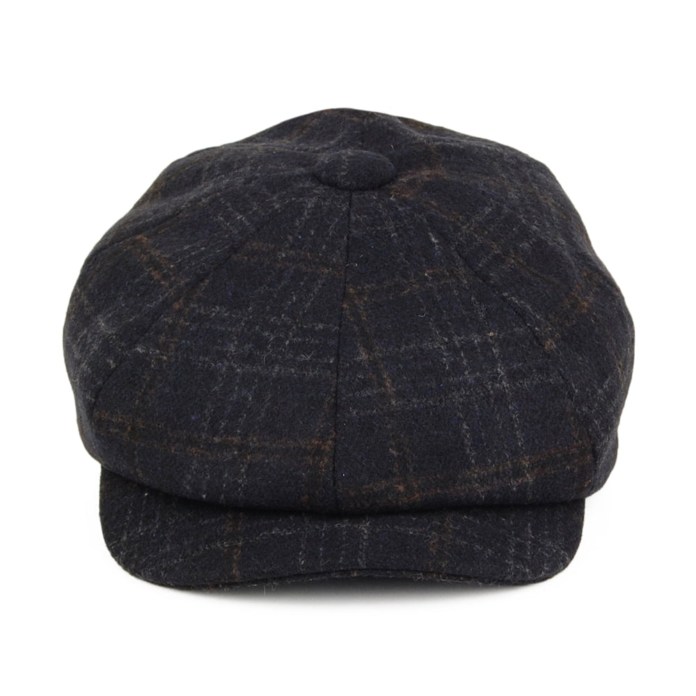 Casquette Gavroche à Carreaux Deanscroft bleu marine JOULES