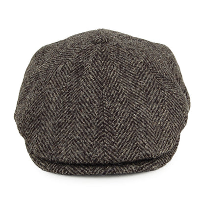 Casquette Gavroche en HARRIS TWEED à Chevrons Hudson gris-noir FAILSWORTH