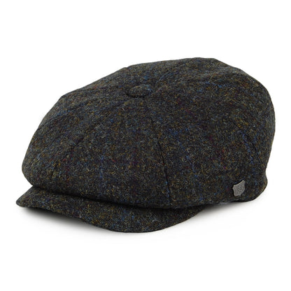 Casquette Gavroche en HARRIS TWEED à Chevrons Carloway mousse-bleu FAILSWORTH