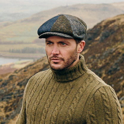 Casquette Gavroche en HARRIS TWEED Lewis II multicolore FAILSWORTH