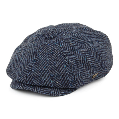 Casquette Gavroche en Tweed du Donegal à Chevrons Malmo bleu-multi FAILSWORTH