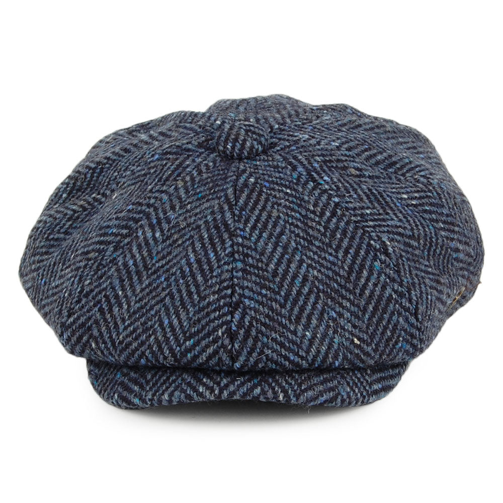 Casquette Gavroche en Tweed du Donegal à Chevrons Malmo bleu-multi FAILSWORTH