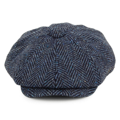 Casquette Gavroche en Tweed du Donegal à Chevrons Malmo bleu-multi FAILSWORTH