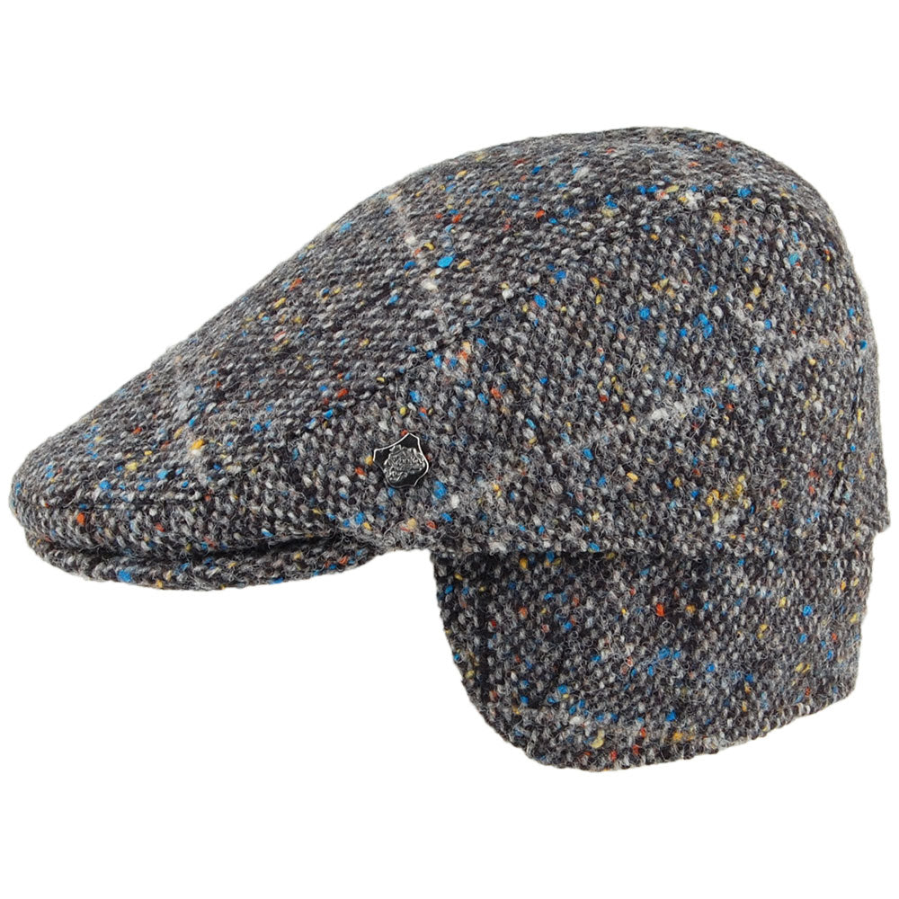Casquette Plate Tweed du Donegal à Carreaux Protège-Oreilles Oslo gris FAILSWORTH