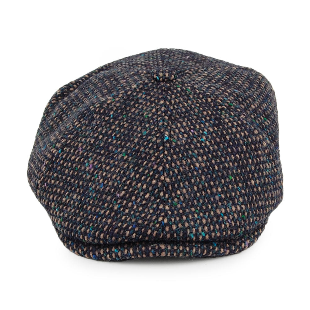 Casquette Gavroche en Tweed du Donegal Hudson mélange de bleus FAILSWORTH