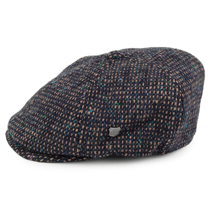 Casquette Gavroche en Tweed du Donegal Hudson mélange de bleus FAILSWORTH