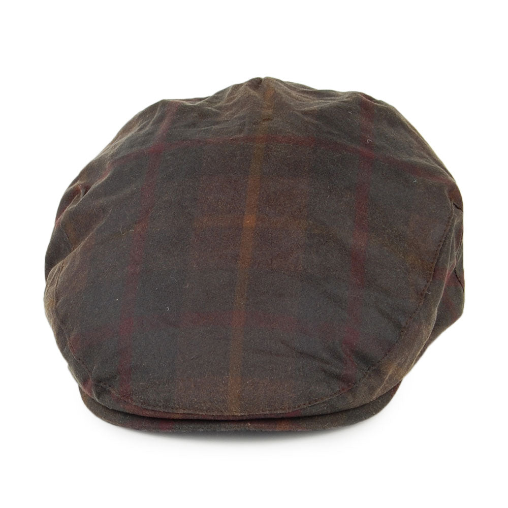 Casquette Plate en Coton Ciré à Carreaux mélange de marrons FAILSWORTH