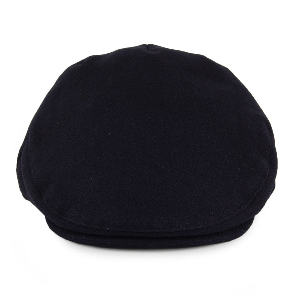 Casquette Plate en Laine Melton Balmoral bleu marine CHRISTYS