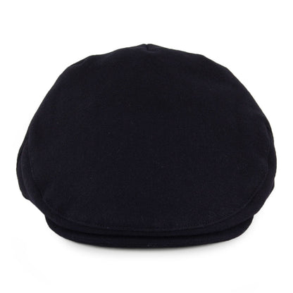 Casquette Plate en Laine Melton Balmoral bleu marine CHRISTYS