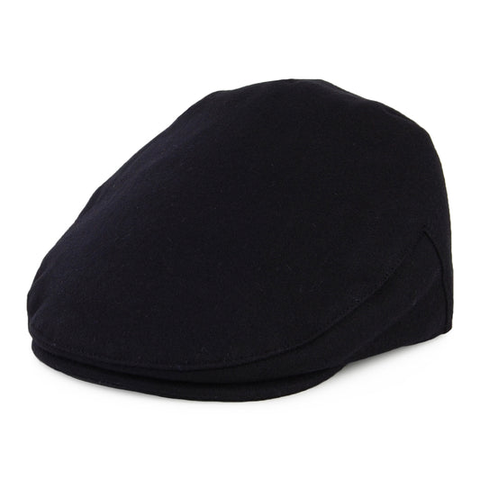 Casquette Plate en Laine Melton Balmoral bleu marine CHRISTYS