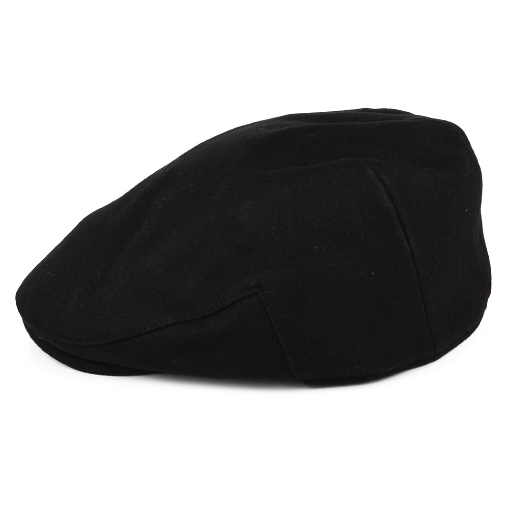 Casquette Plate en Laine Melton Balmoral noir CHRISTYS
