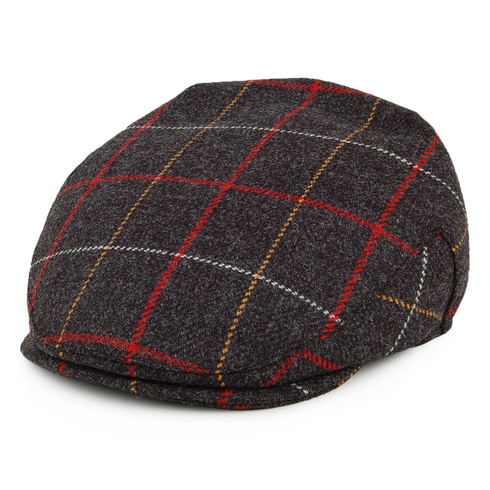 Casquette Plate à Carreaux Seasonal Tweed mélange de gris CHRISTYS