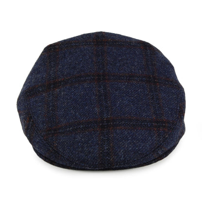 Casquette Plate en Laine Vierge Anglaise à Carreaux bleu CITY SPORT