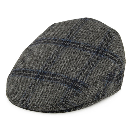 Casquette Plate en Laine Vierge Anglaise à Carreaux gris CITY SPORT