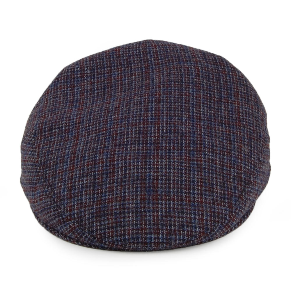 Casquette Plate en Laine Vierge à Micro Carreaux bleu-bordeaux CITY SPORT