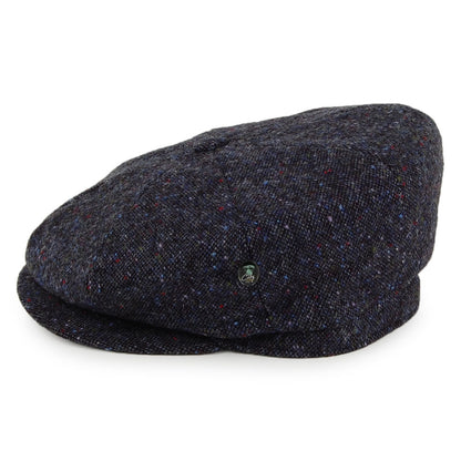 Casquette Gavroche en Tweed du Donegal bleu marine et mix de couleurs CITY SPORT
