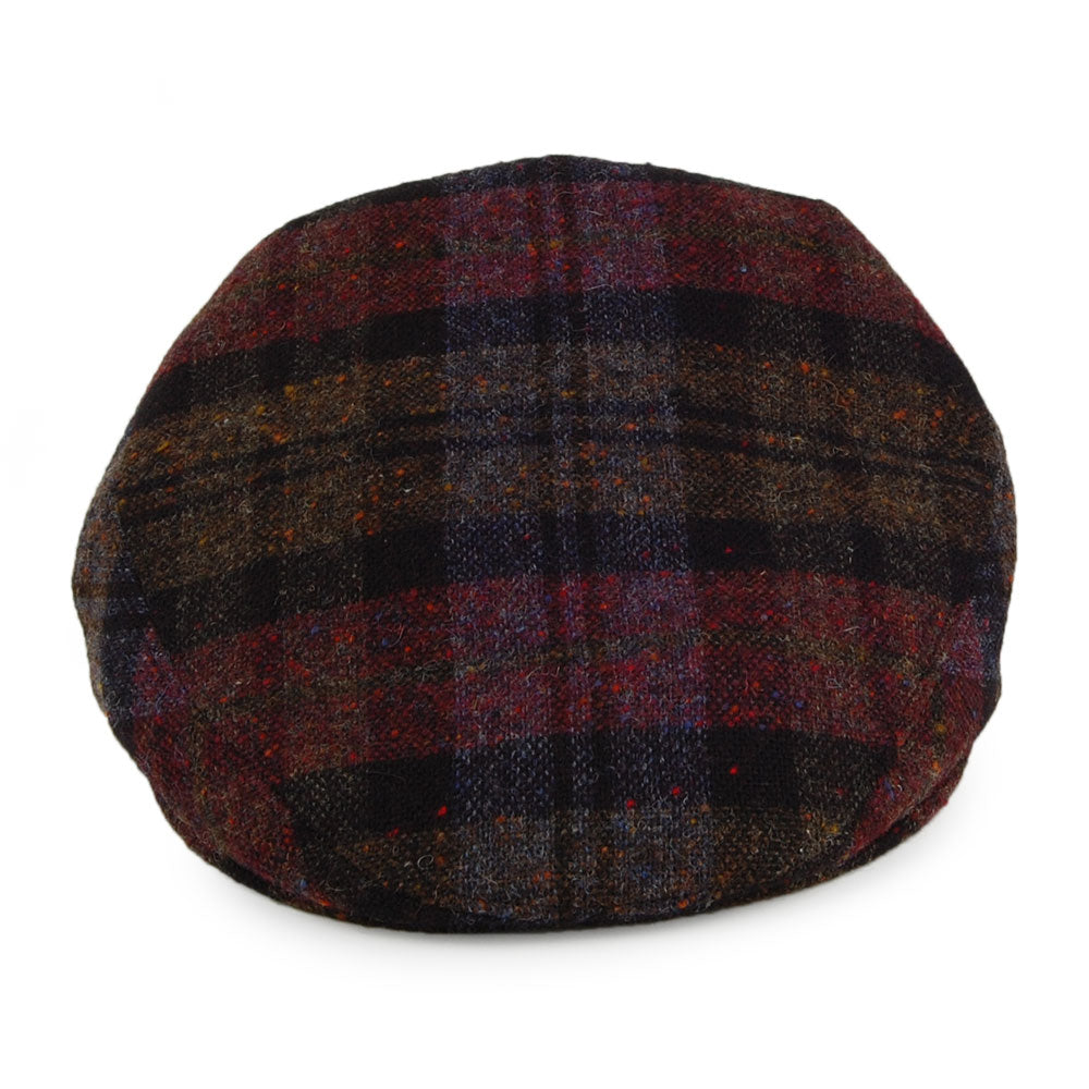 Casquette Plate en Tweed du Donegal bordeaux-noir CITY SPORT