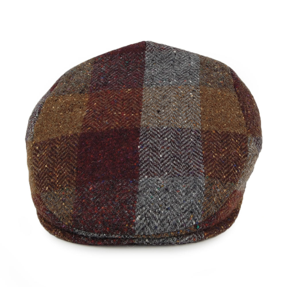 Casquette Plate en Tweed du Donegal Patch marron-bordeaux CITY SPORT