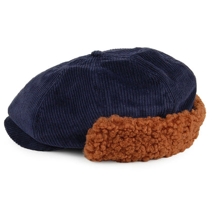Casquette Gavroche en Velours Côtelé avec Protège-Oreilles Brood bleu marine BRIXTON
