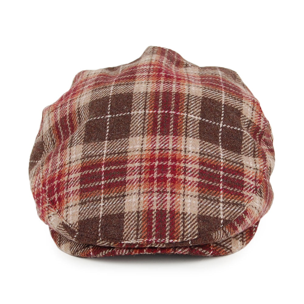Casquette Plate à Carreaux Hooligan marron-bordeaux BRIXTON