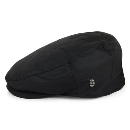 Casquette Plate en Coton Ciré British Millerain noir JAXON & JAMES