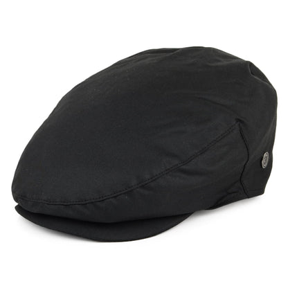 Casquette Plate en Coton Ciré British Millerain noir JAXON & JAMES