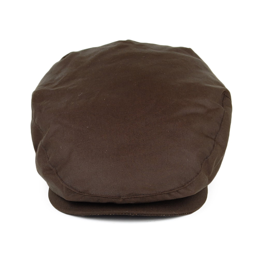 Casquette Plate en Coton Ciré British Millerain marron JAXON & JAMES
