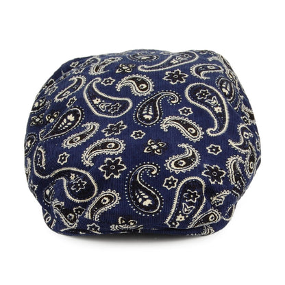 Casquette Plate en Velours Côtelé Paisley Fantasy bleu marine-mix CARLOS SANTANA