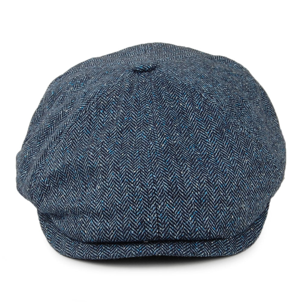 Casquette Gavroche en Soie Mélangée à Chevrons Hudson bleu marine FAILSWORTH