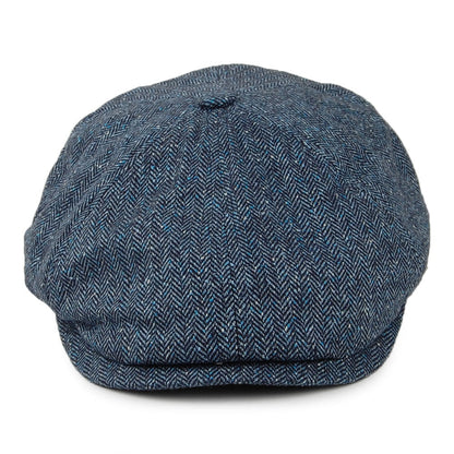 Casquette Gavroche en Soie Mélangée à Chevrons Hudson bleu marine FAILSWORTH