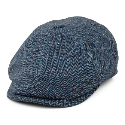 Casquette Gavroche en Soie Mélangée à Chevrons Hudson bleu marine FAILSWORTH