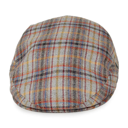 Casquette Plate en Lin et Soie à Carreaux multicolore CITY SPORT