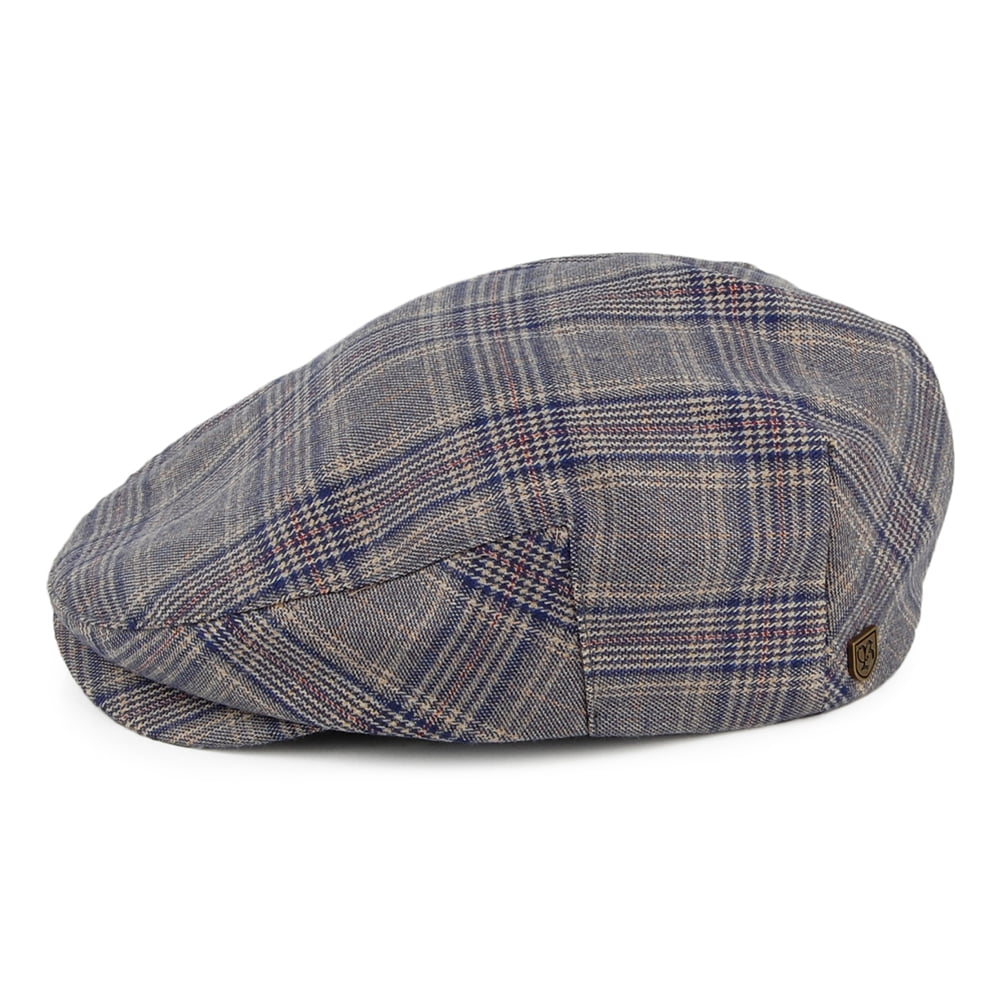 Casquette Plate à Carreaux Hooligan gris-bleu BRIXTON