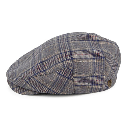 Casquette Plate à Carreaux Hooligan gris-bleu BRIXTON
