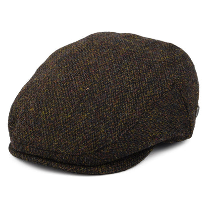 Casquette Plate en HARRIS TWEED Ferness mousse-marron JAXON & JAMES