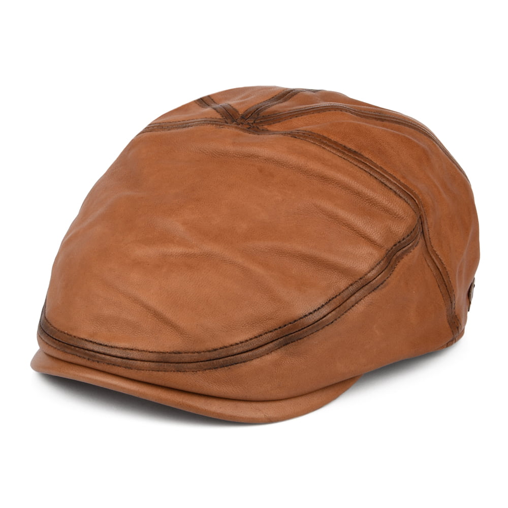 Casquette Plate en Cuir Glasby marron BAILEY