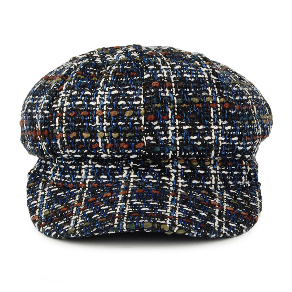 Casquette Gavroche en Tweed mélange de bleus WHITELEY