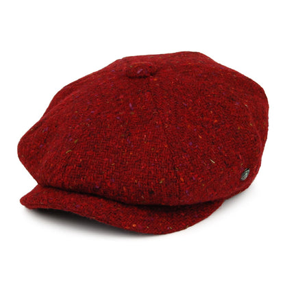 Casquette Gavroche en Tweed du Donegal Chiné Calotte Profonde vin CITY SPORT